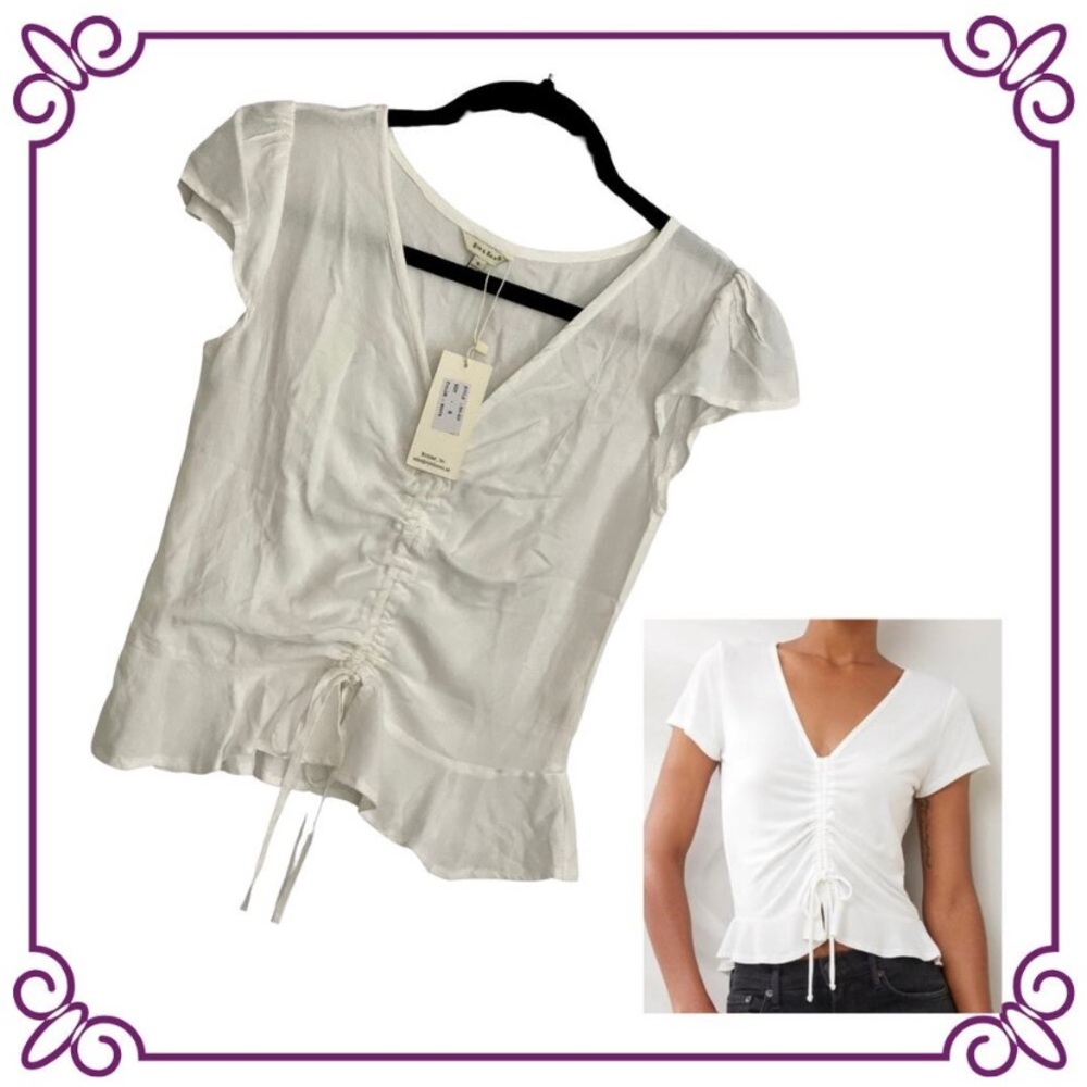 Elegant White Ruched Top